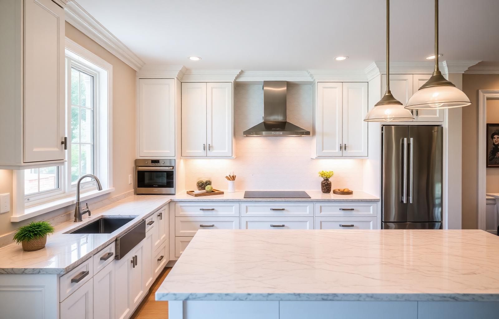 Cocina blanca contemporánea